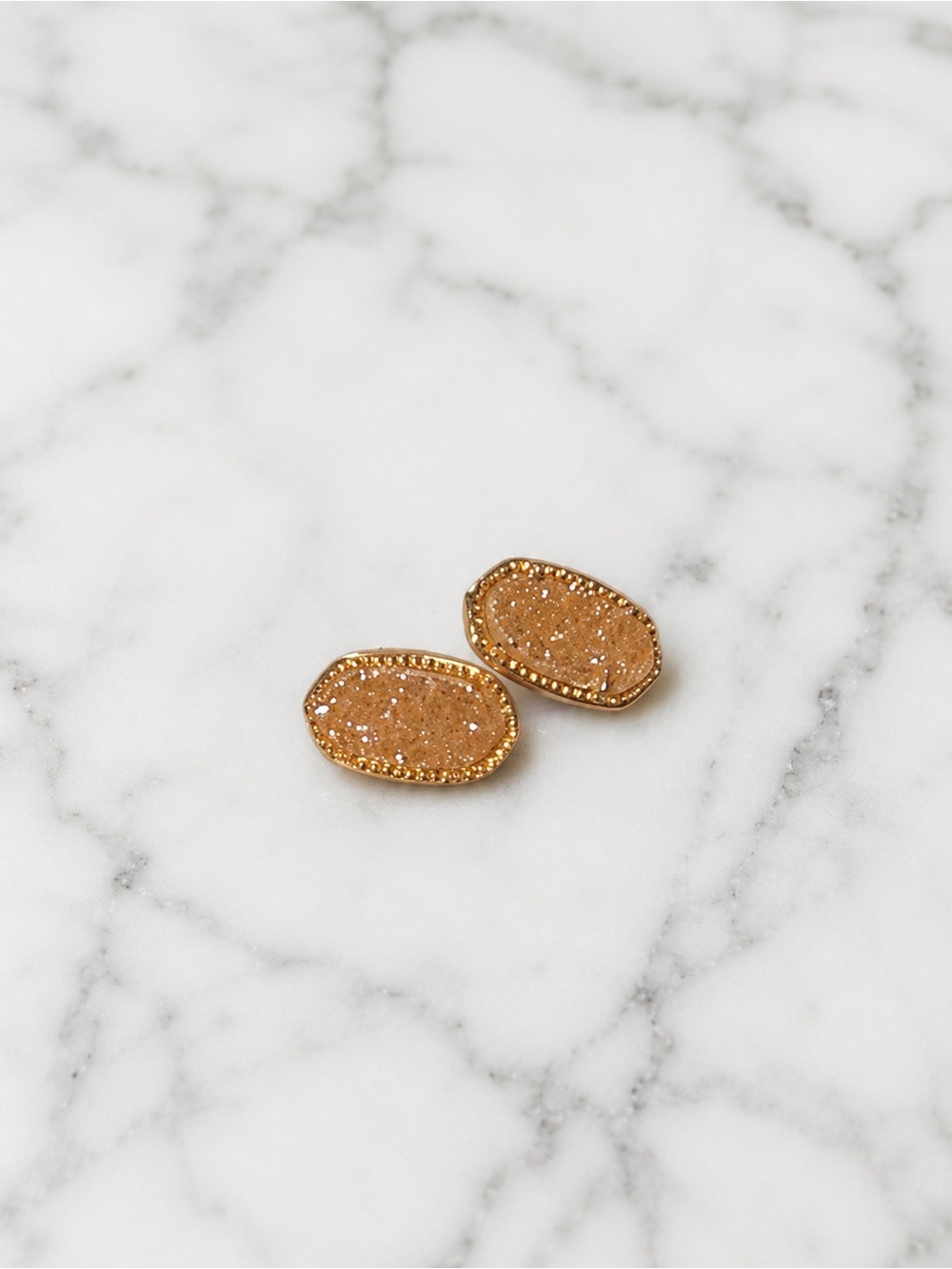 Kendra Scott Gold-Tone Oval Druzy Earrings in rose